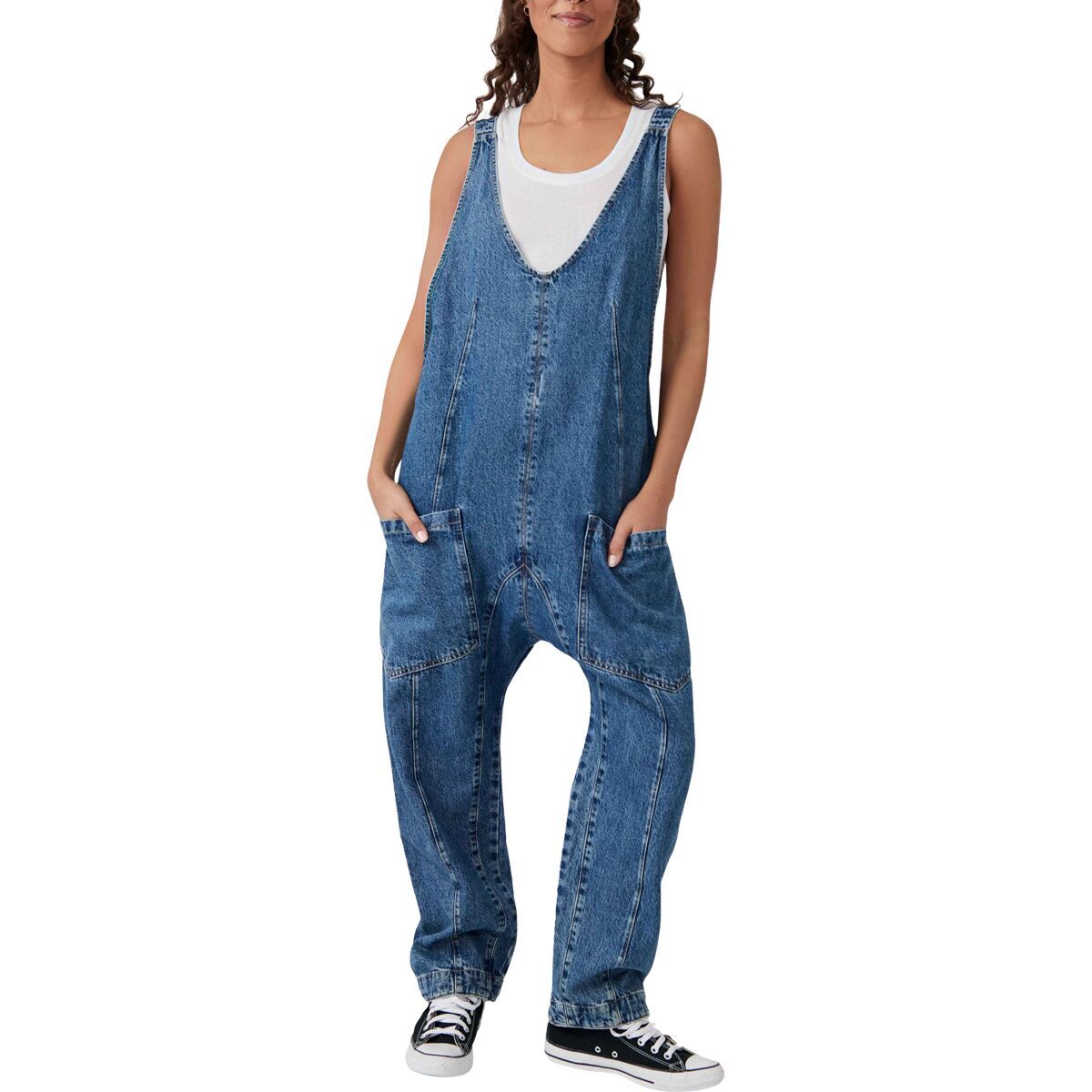 Image of Free People High Roller Jumpsuit - Women's Sapphire Blue, XS