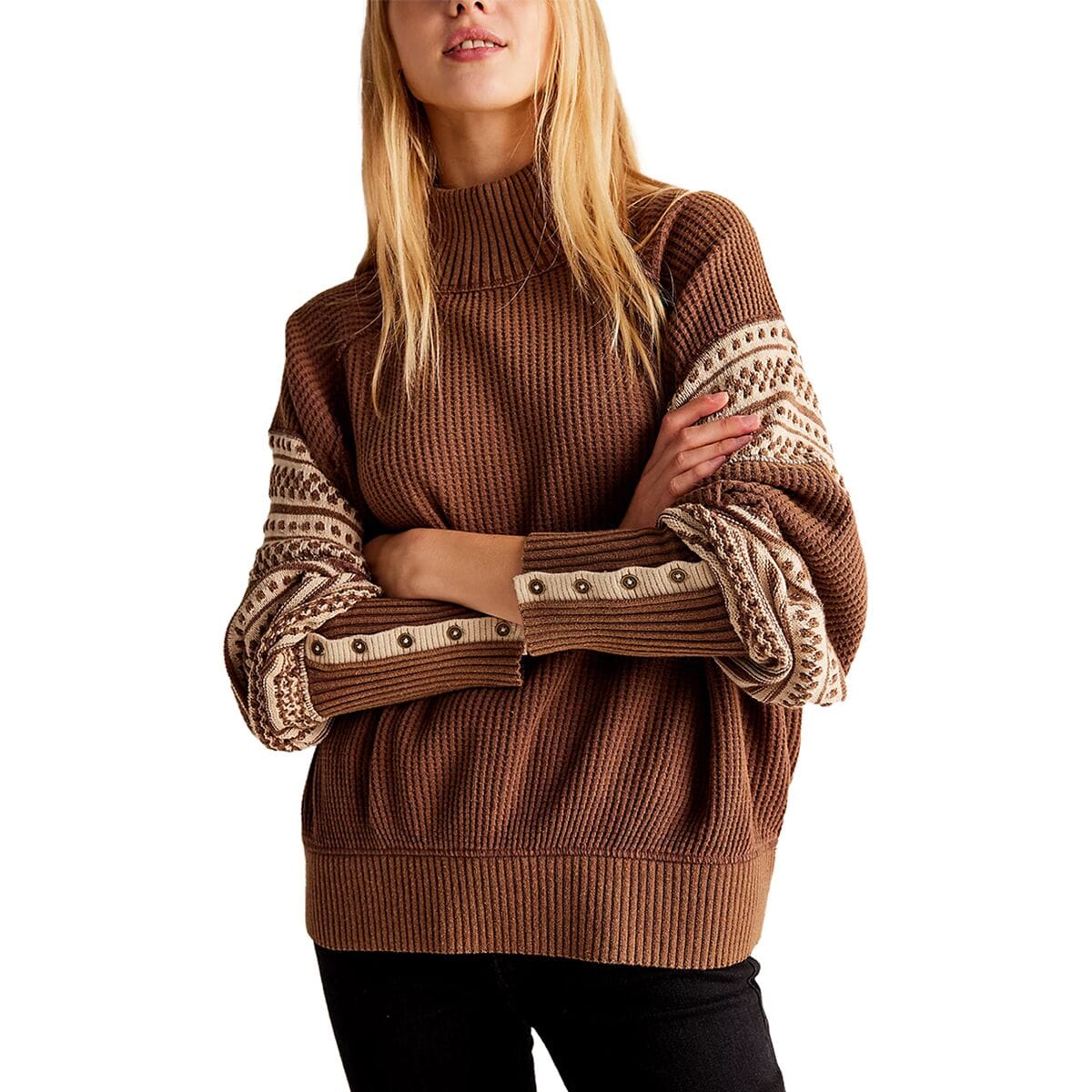 Free People Get Cozy Pullover - Women's Shirts/Blouses in Hot Fudge Combo