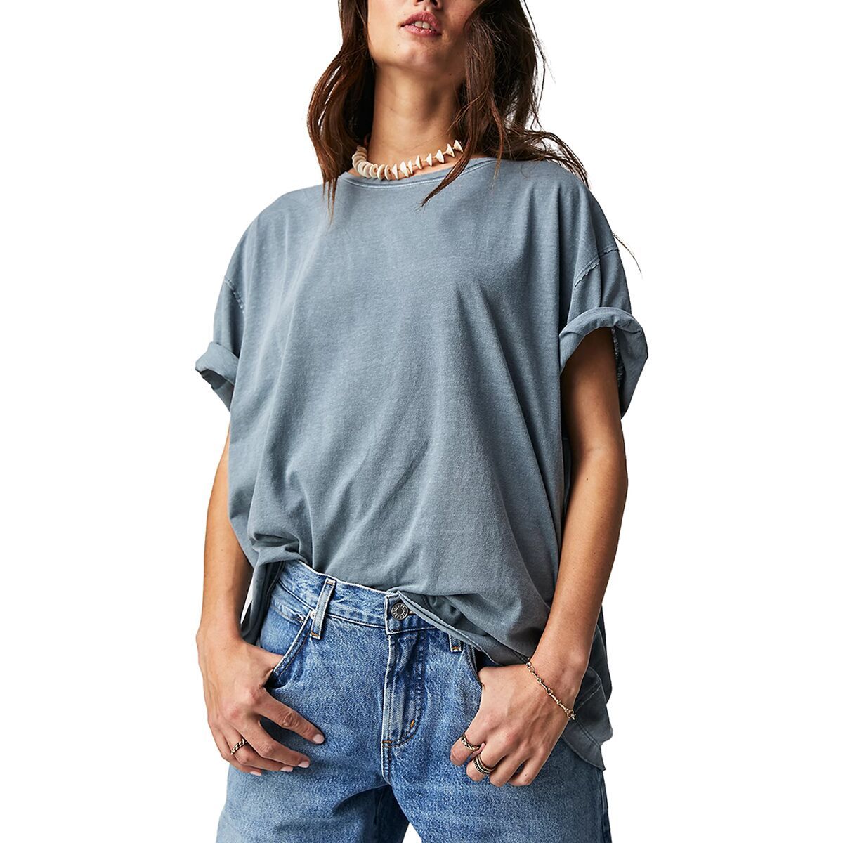 Image of Free People Nina T-Shirt - Women's Blue Mirage, XL