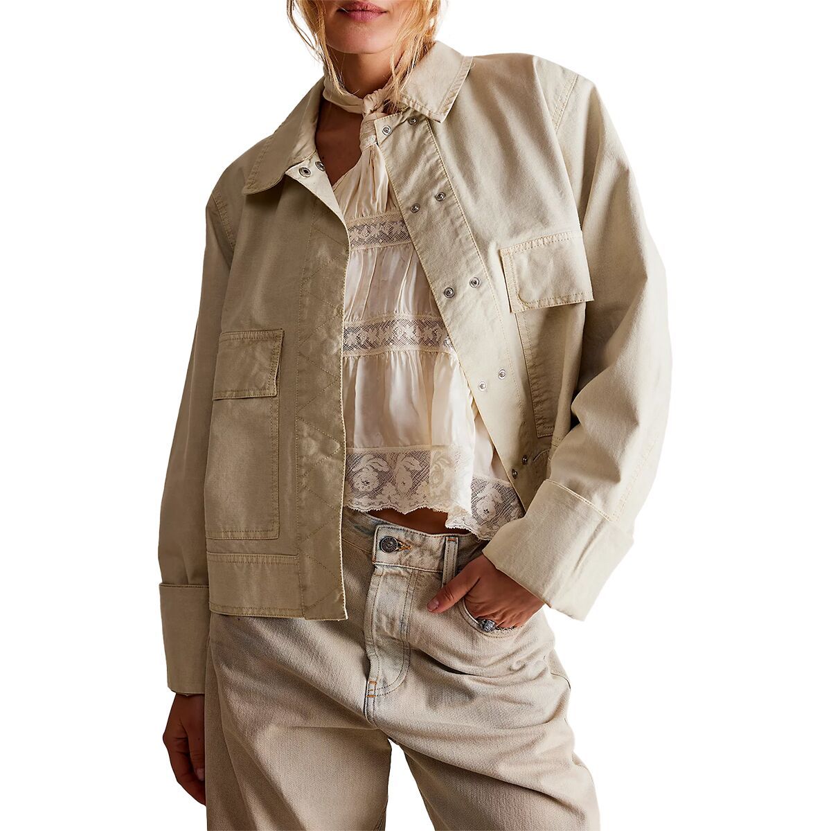 Image of Free People Suzy Linen Jacket - Women's Spring Linen, M