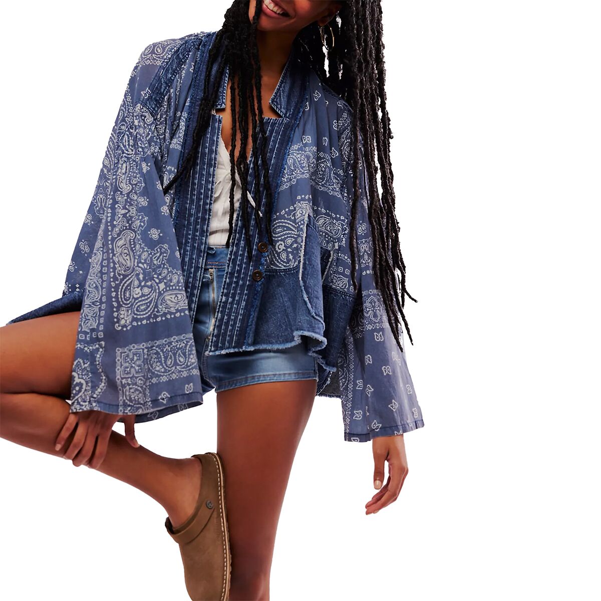 Free People Free People Bandana Dreams Bed Jacket - Women's Indigo Combo, XL
