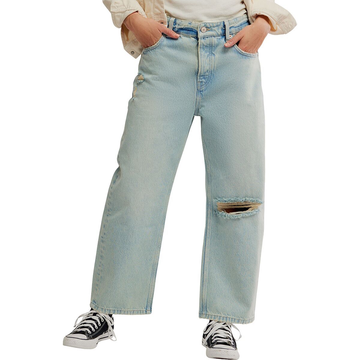 Image of Free People Deep Trance Dropped BF Jean - Women's Bleach Out, 30