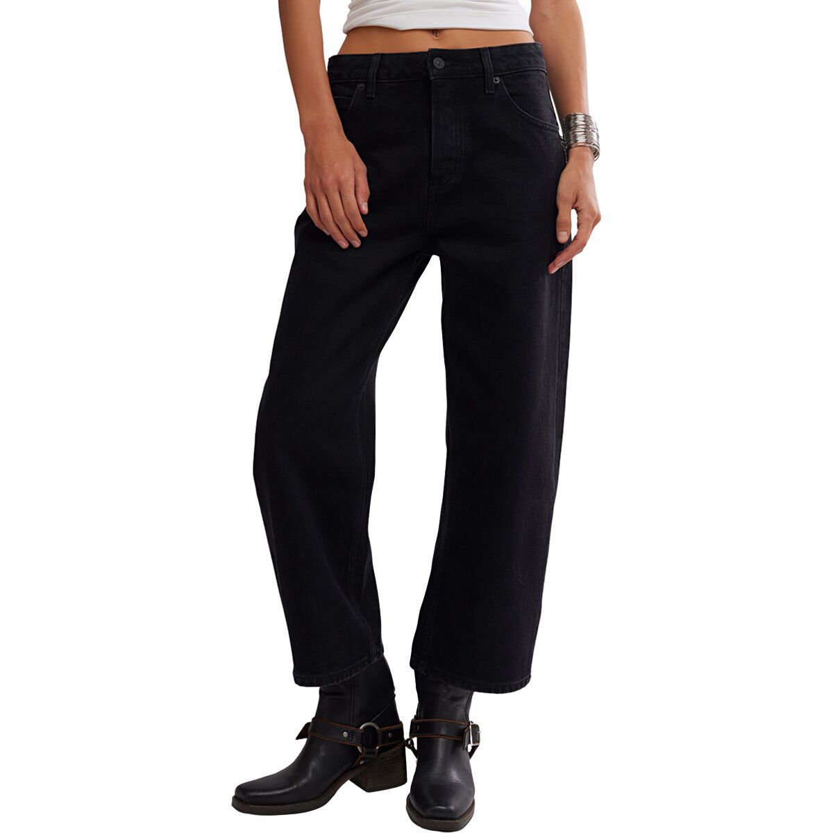 Image of Free People Deep Trance Dropped BF Jean - Women's Dark Matter, 27