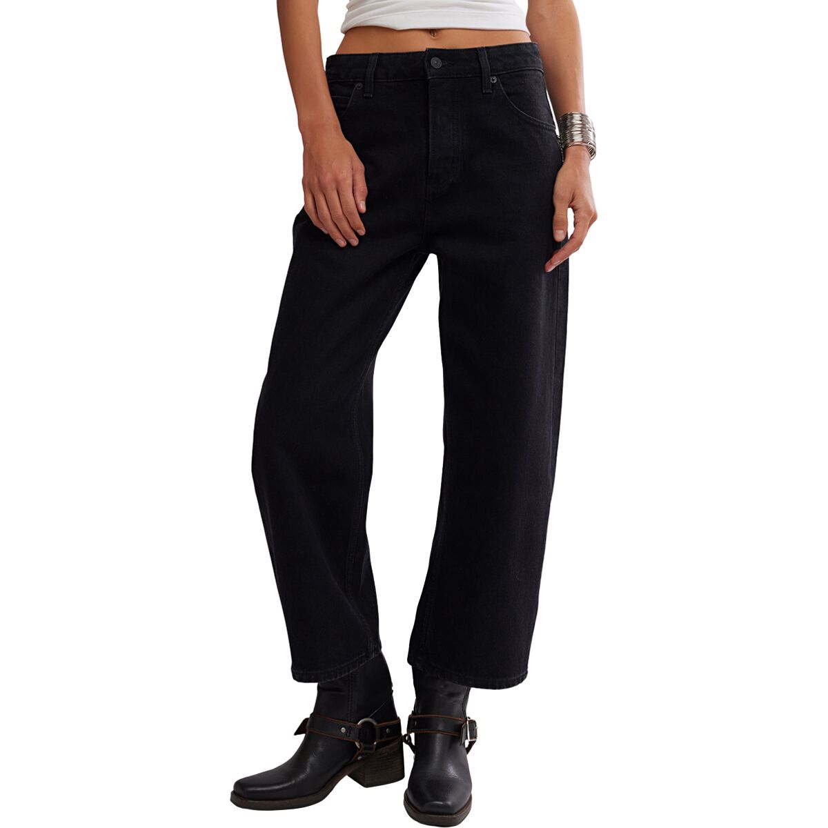 Image of Free People Deep Trance Dropped BF Jean - Women's Dark Matter, 31