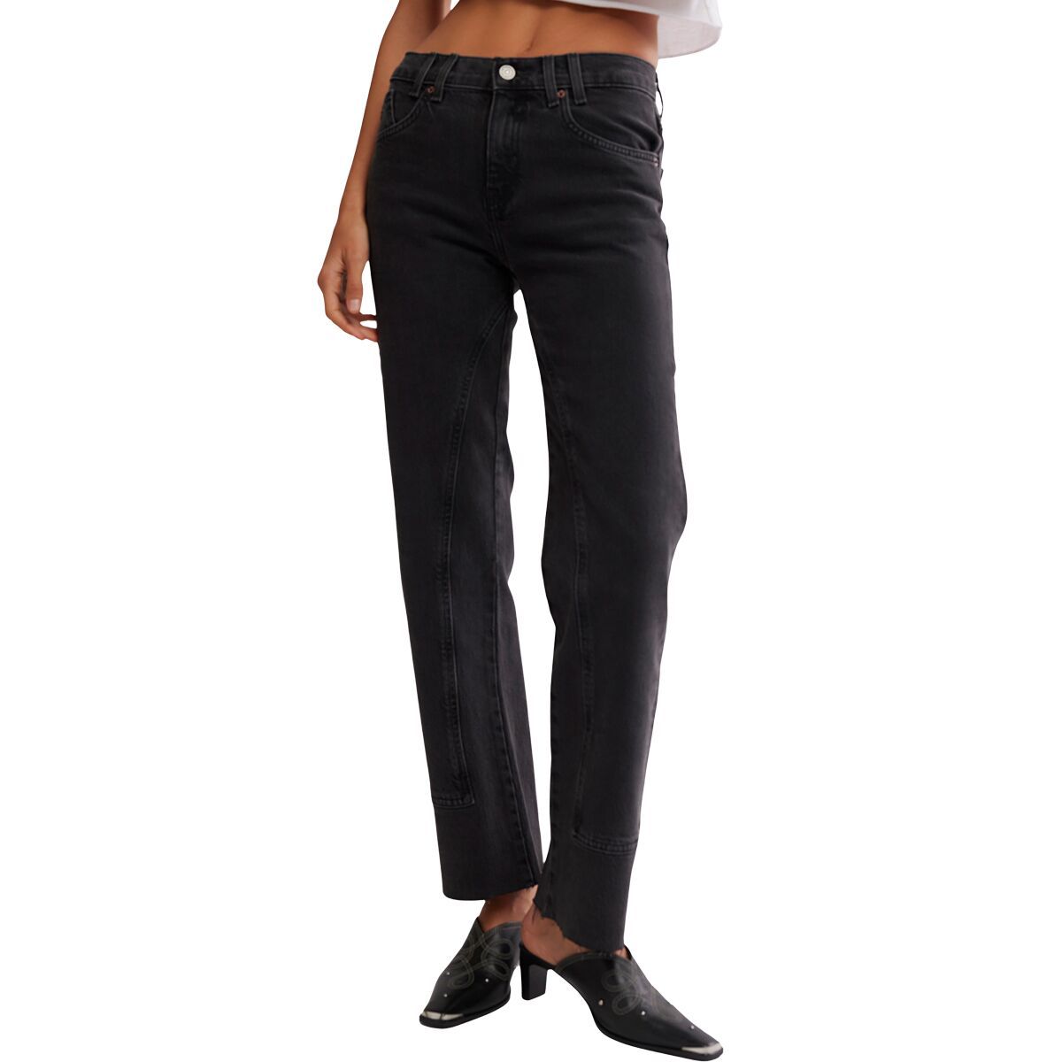 Image of Free People Risk Taker Mid-Rise Straight Pant - Women's Main Squeeze, 27