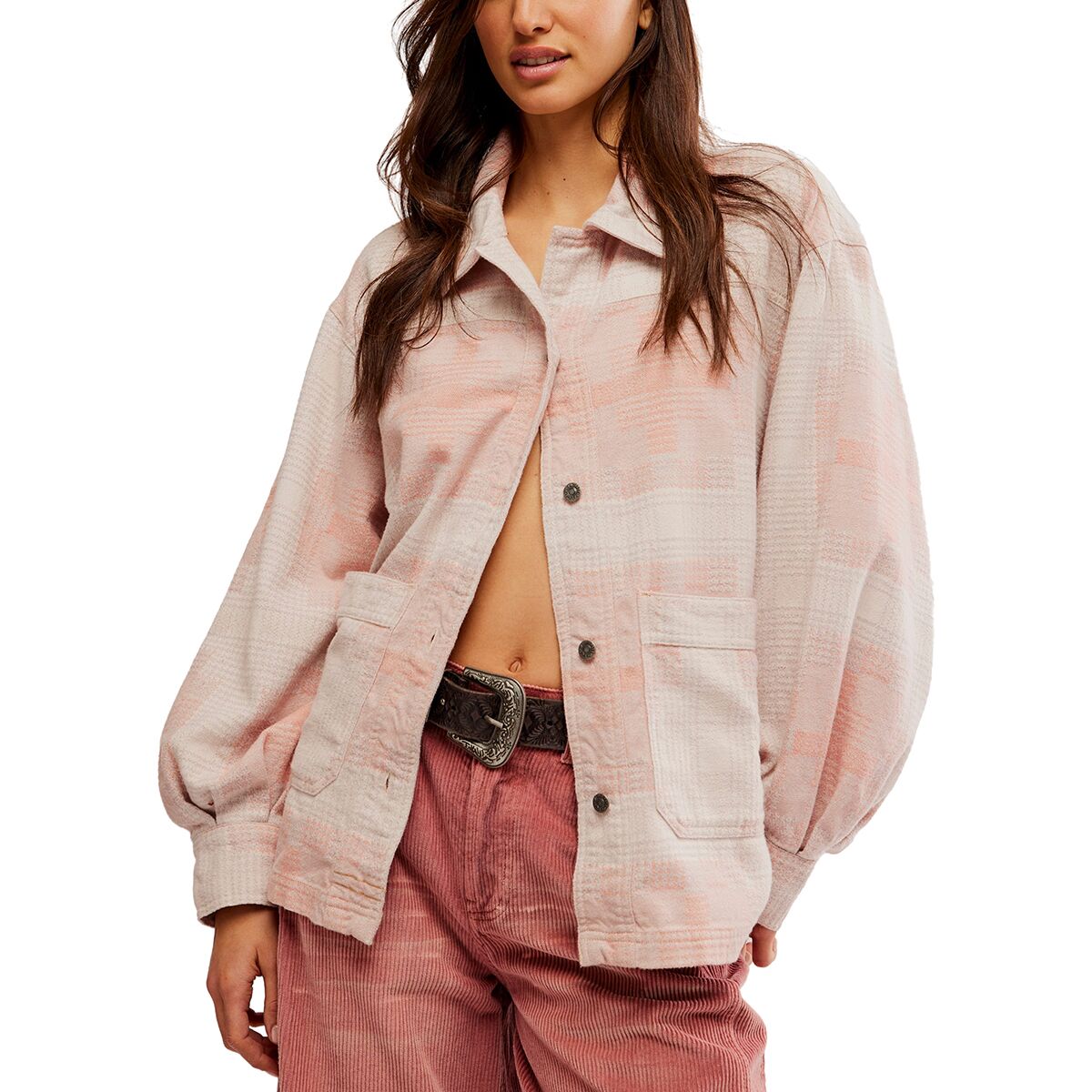Free People Free People Keep It Cozy Shirt - Women's Berry Combo, S