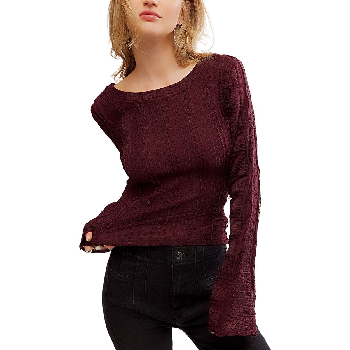 Free People Rocky Long-Sleeve Top - Women's Winetasting, M