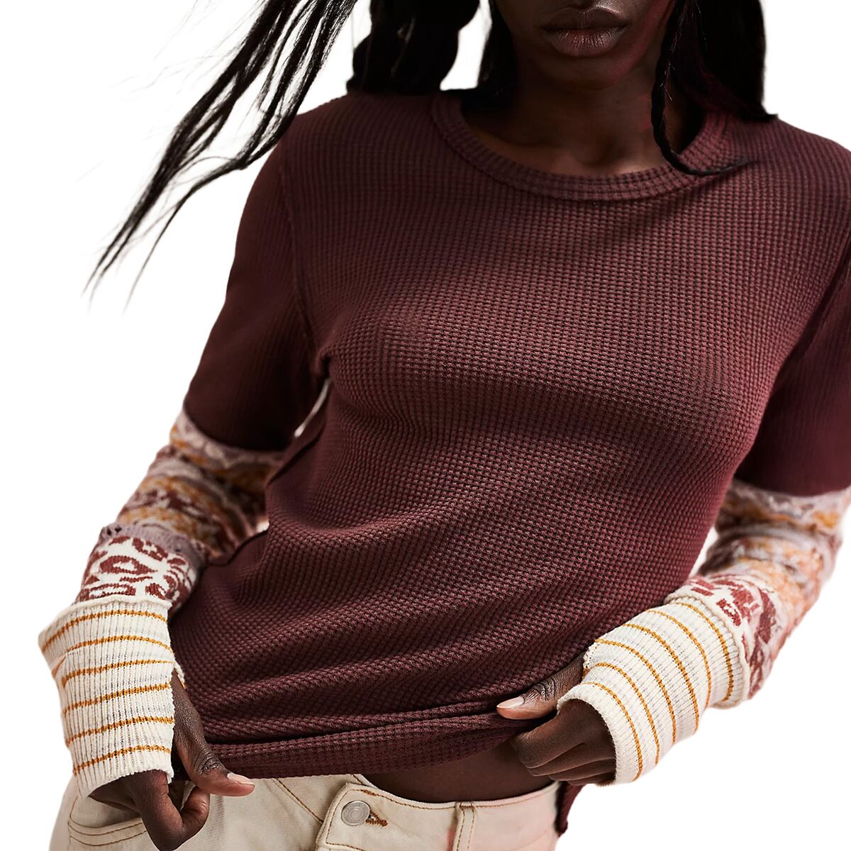 Image of Free People All In Cuff Top - Women's Chocolate Combo, XS