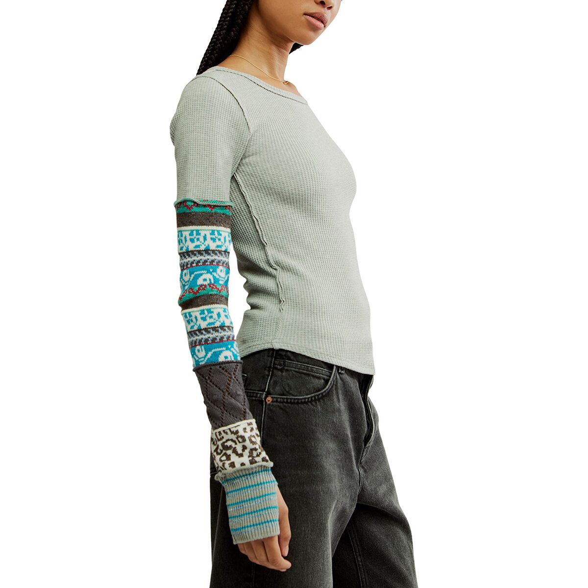 free people mixed up cuff thermal