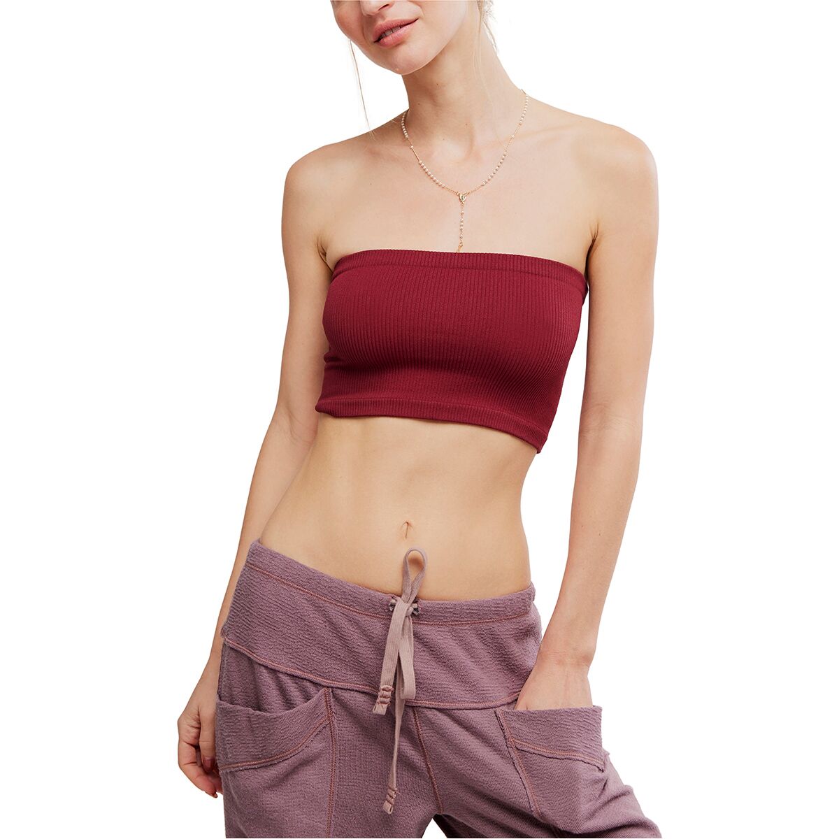 Image of Free People Amelia Bandeau - Women's Pomegranate, L/XL