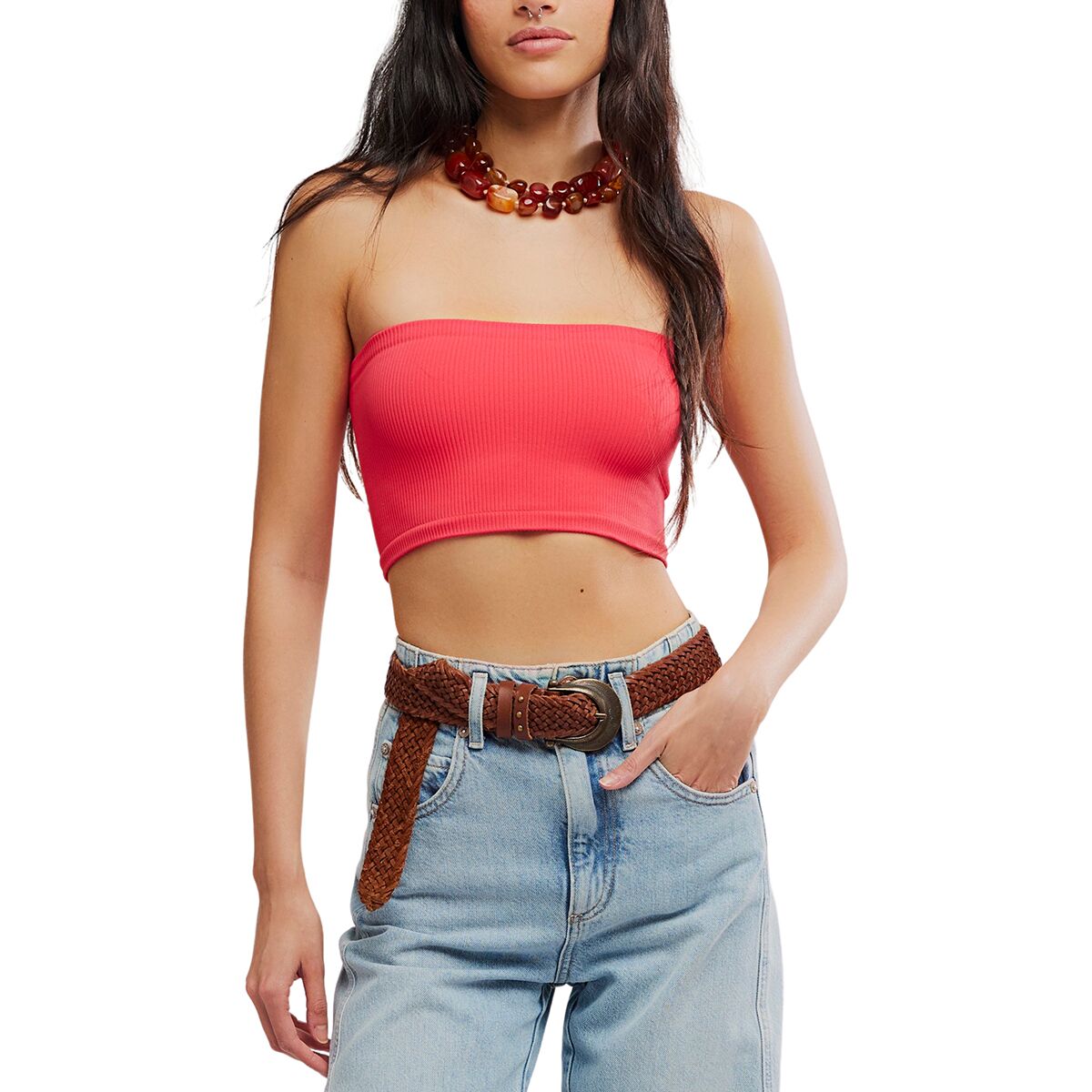 Image of Free People Amelia Bandeau - Women's Tart Berry, L/XL
