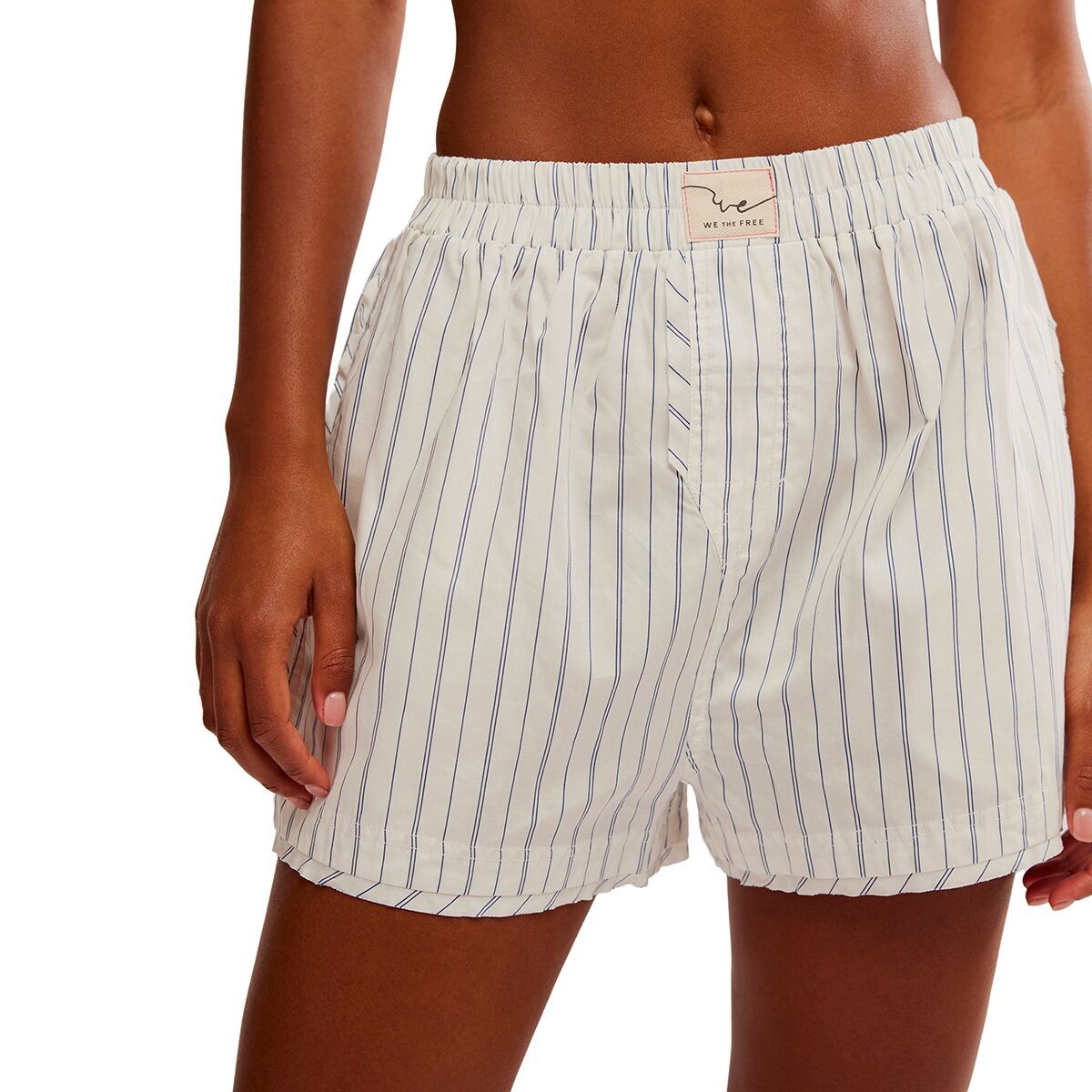 Image of Free People Day To Day Striped Boxer Short - Women's Ivory Combo, M