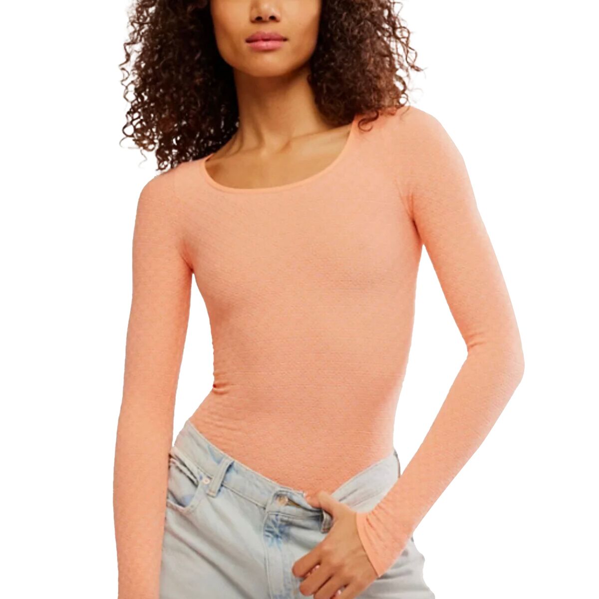 Image of Free People Love Letter Long-Sleeve Top - Women's Candied Melon, L/XL