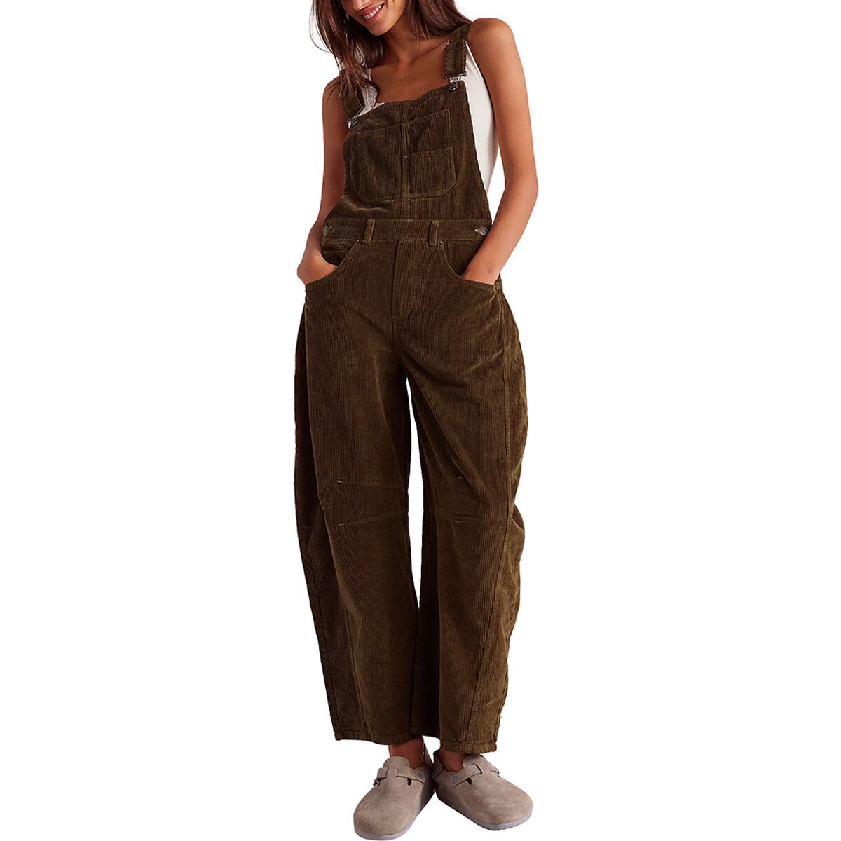 Free People Free People Good Luck Cord Overall - Women's Black, L
