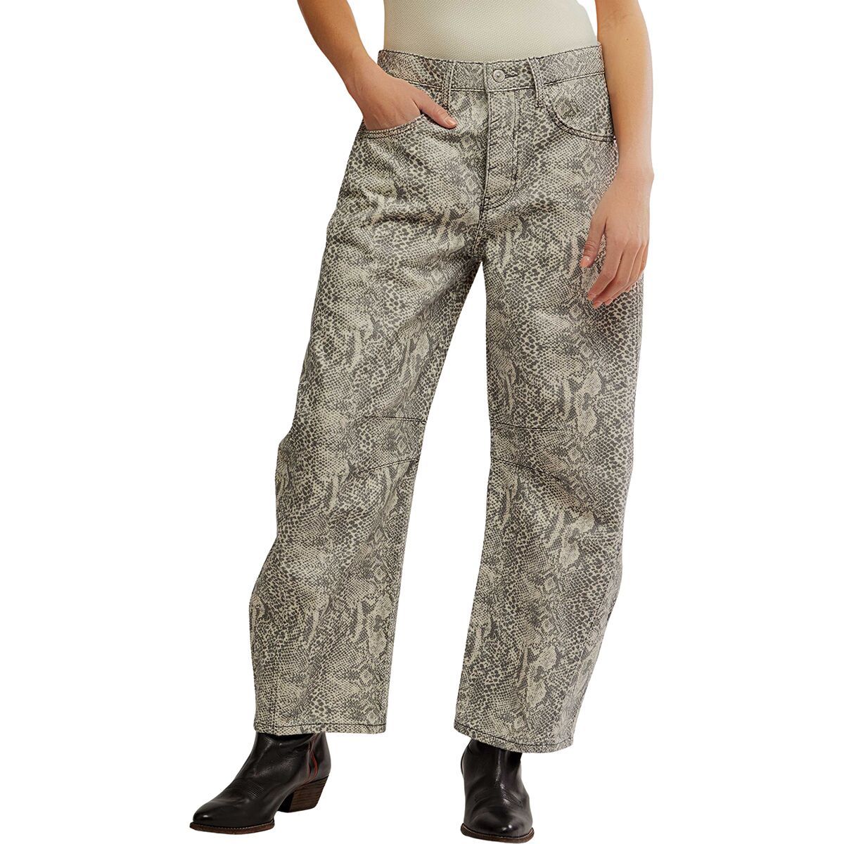Image of Free People Good Luck Printed Barrel Pant - Women's Snake Combo, 30