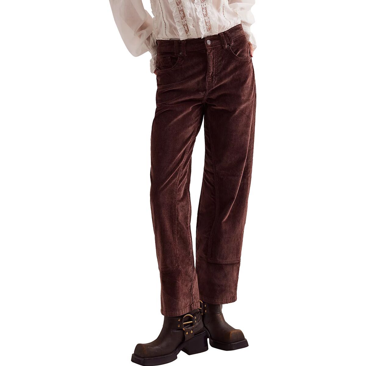 Image of Free People Risk Taker Cord Straight Pant - Women's Chocolate Truffle, 27