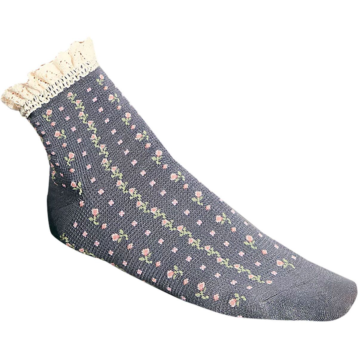 Image of Free People Rosebud Waffle Knit Ankle Sock - Women's Charcoal, One Size