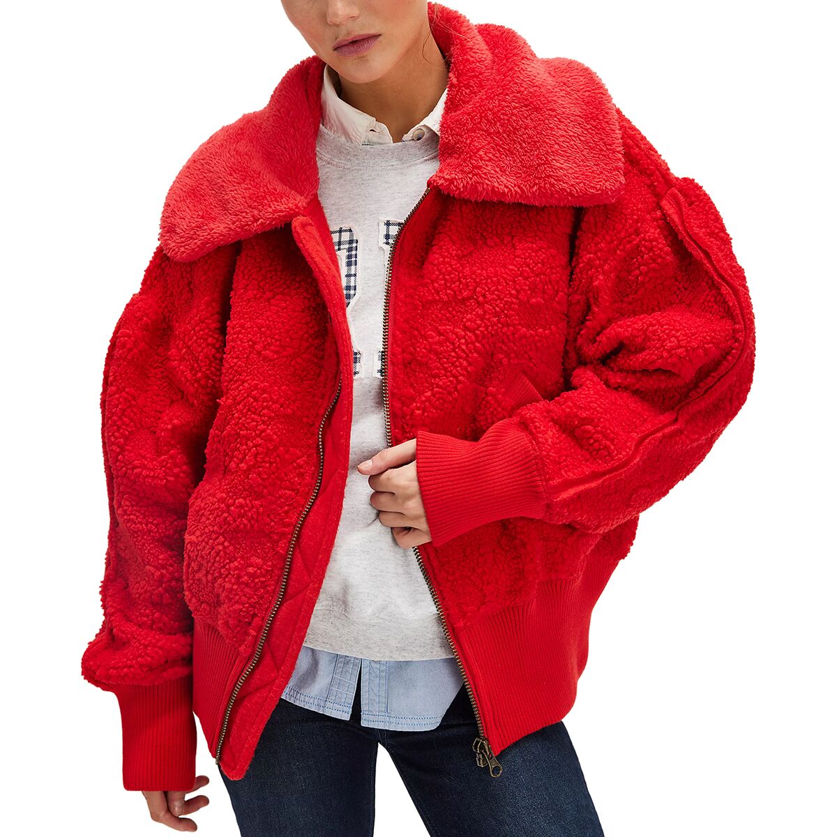 Free People Free People Cozy Up Cardi - Women's High Risk Red, L