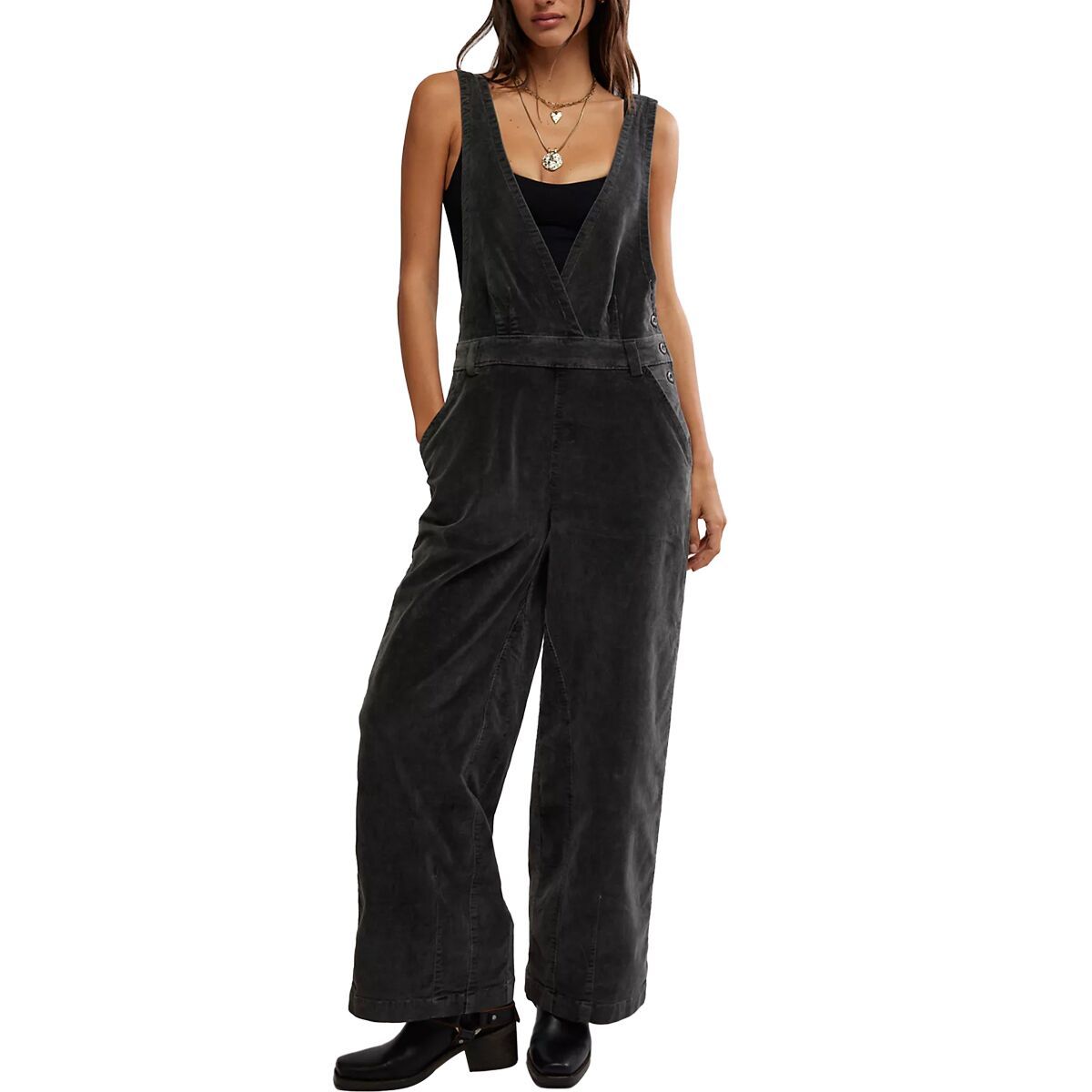 Image of Free People Mara Cord Overall - Women's Black, 4