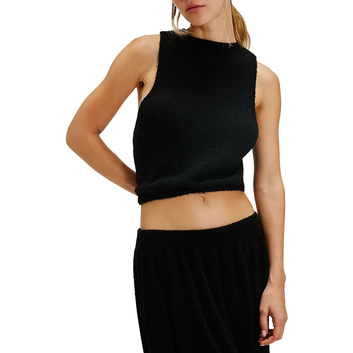 Image of Free People Warm Fluff Crop Top - Women's Black, S