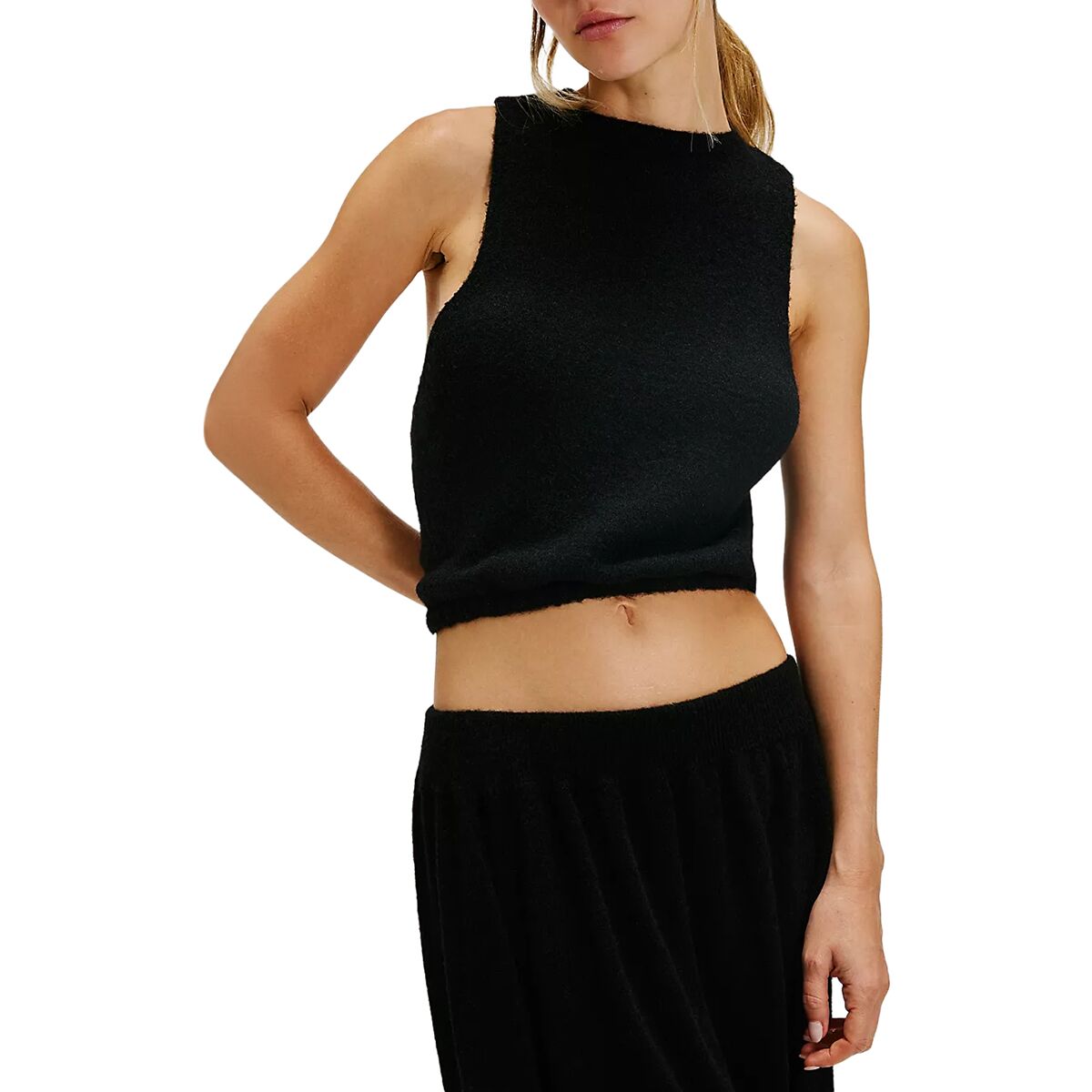 Image of Free People Warm Fluff Crop Top - Women's Black, M