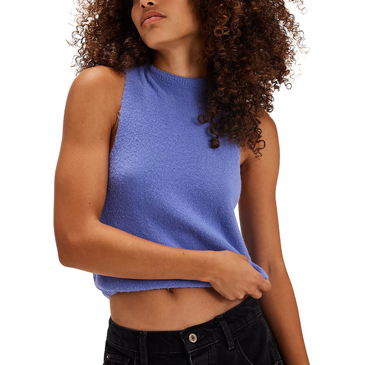 Image of Free People Warm Fluff Crop Top - Women's Periwinkle, L