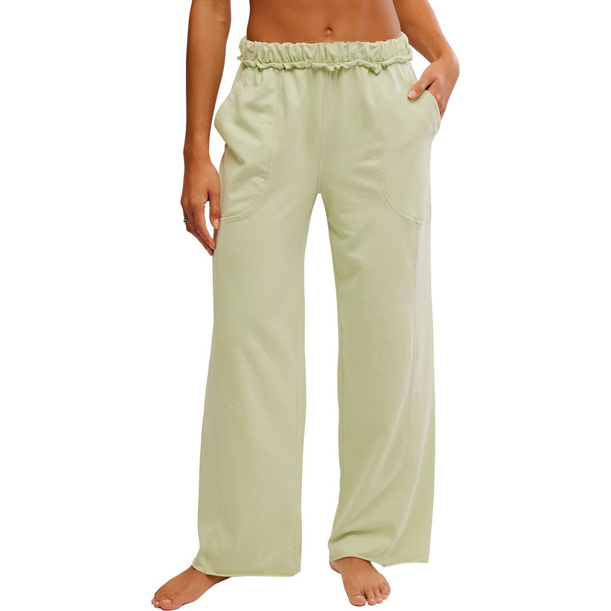 Image of Free People Dont Wait Up Lounge Pant - Women's Celadon Green, M