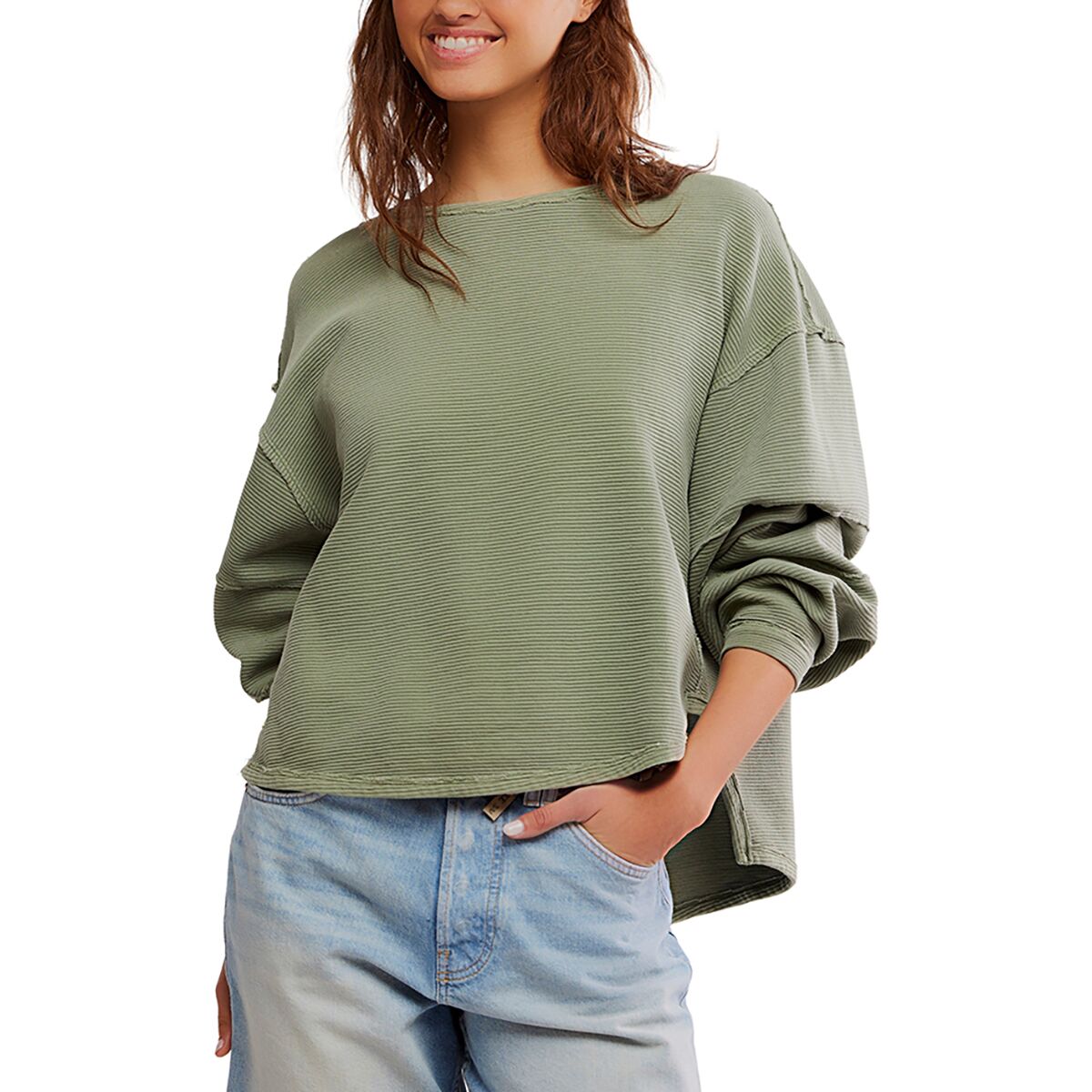 Image of Free People Total Eclipse T-Shirt - Women's Oil Green, XS