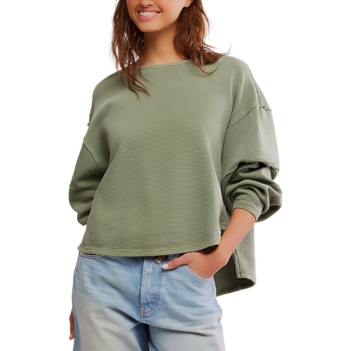 Image of Free People Total Eclipse T-Shirt - Women's Oil Green, S