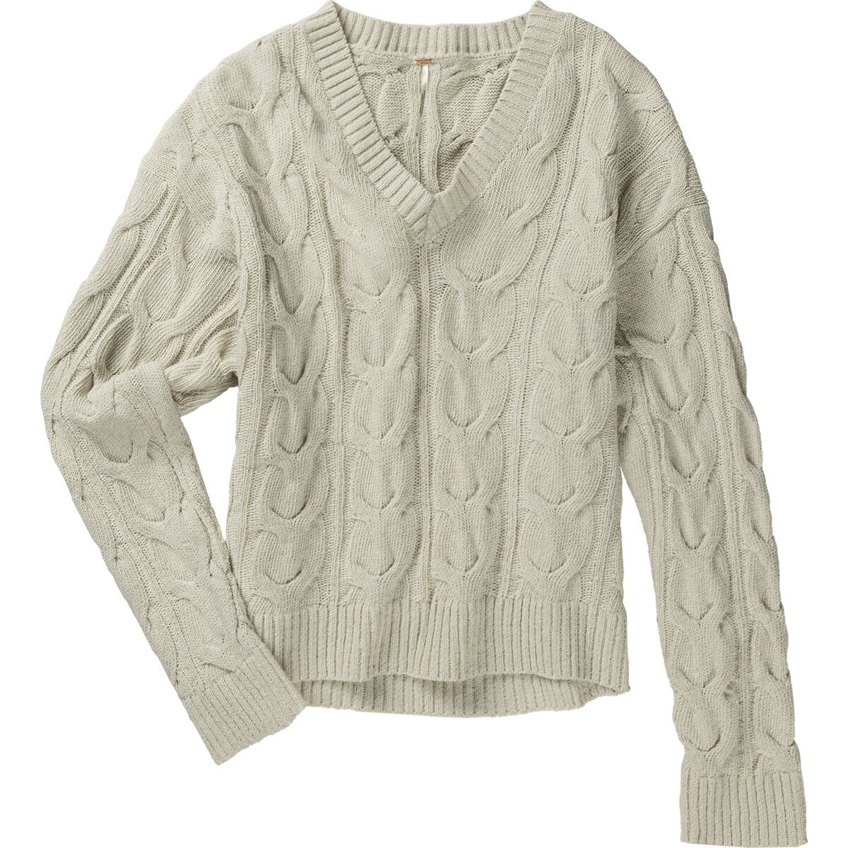 Free People Free People Washed Cable V-Neck Sweater - Women's Optic White, XS