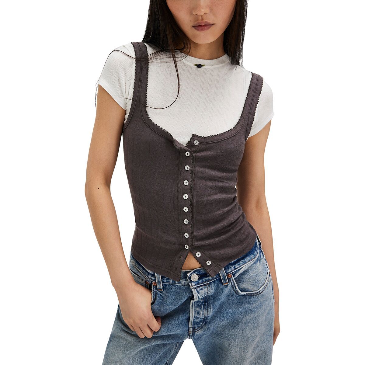 Free People End Game Pointelle Tank Top - Women