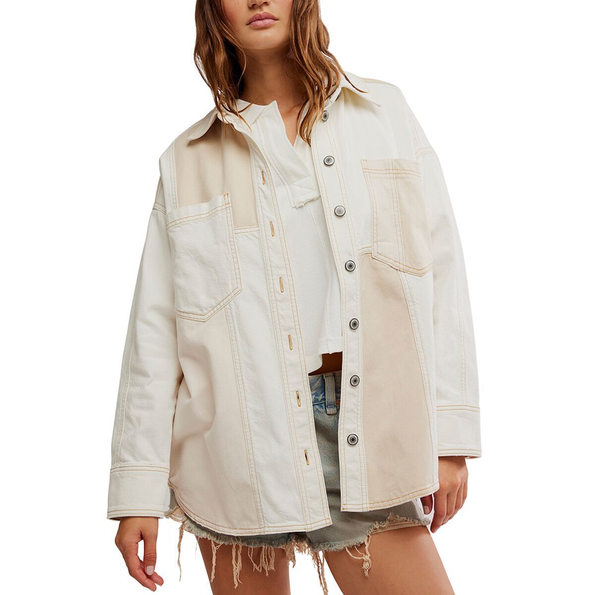 Free People Ivory Mountain Roads Button-Up Shirt - Women's Mixed, M