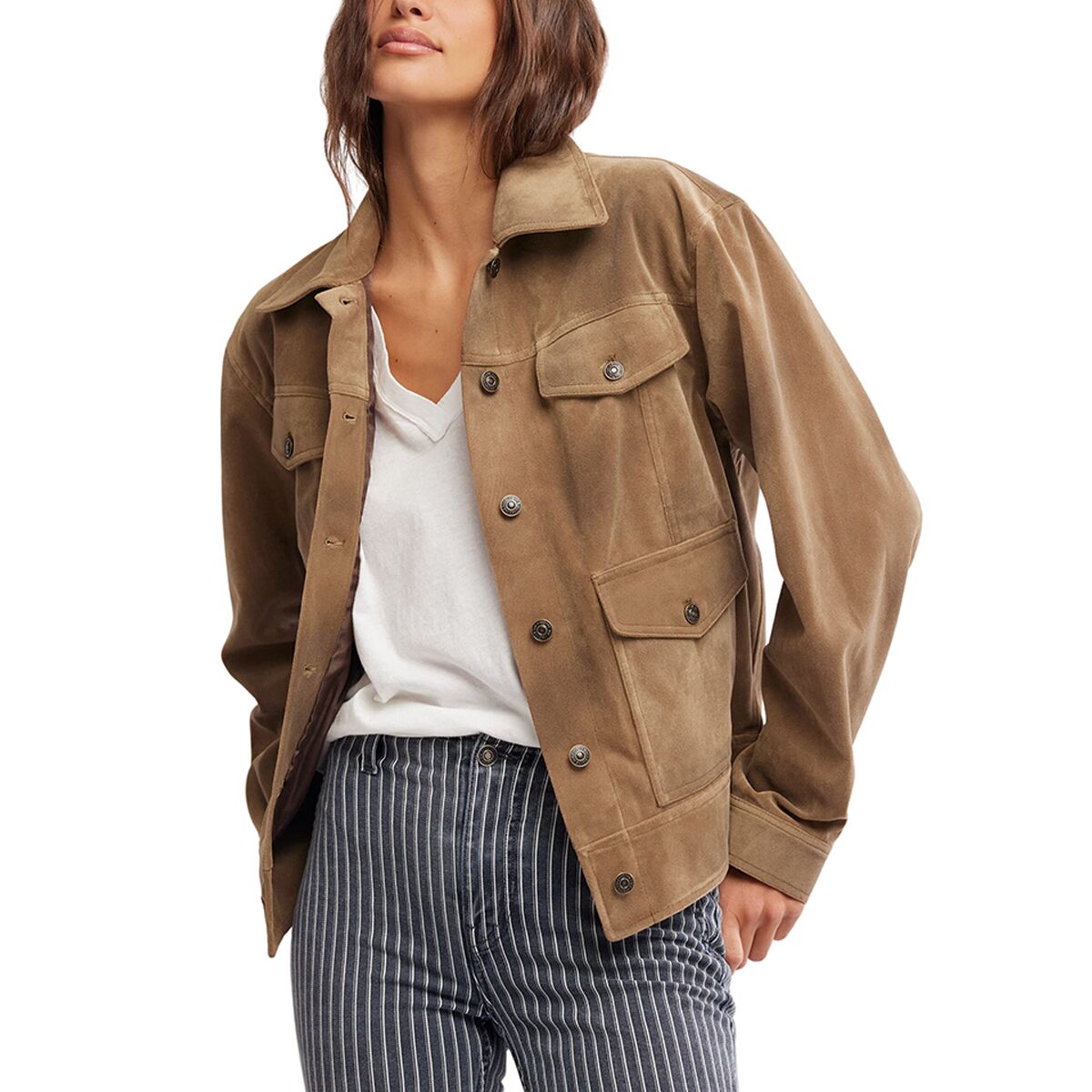Image of Free People Night Ranch Vegan Jacket - Women's Antique Bronze, XL
