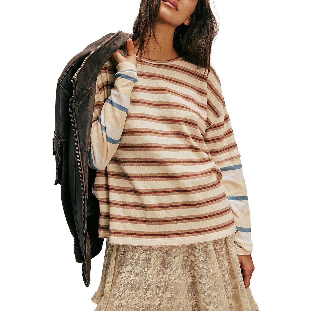 Free People Nina Stripe Long-Sleeve Shirt - Women