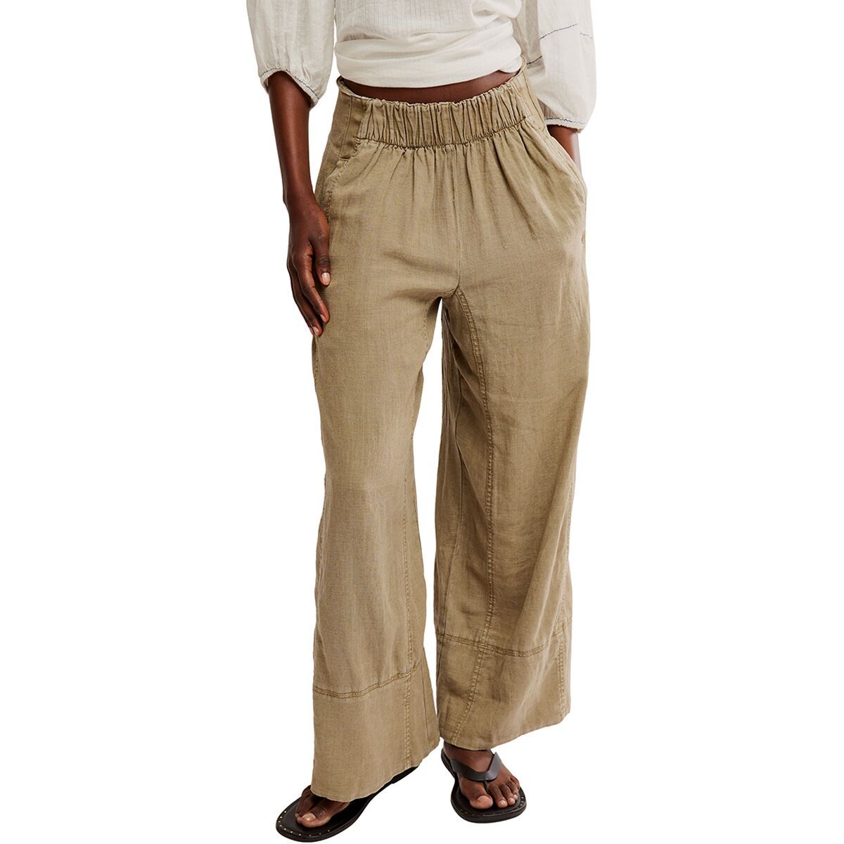 Image of Free People Days End Linen Pull On Pant - Women's Caiman, XL