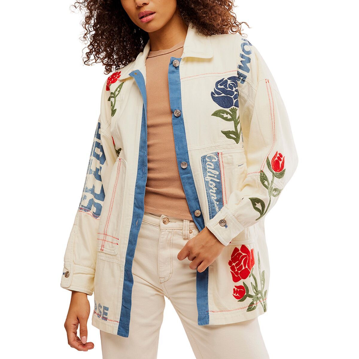 Image of Free People Field Of Roses Jacket - Women's Roses By The Dozen, M