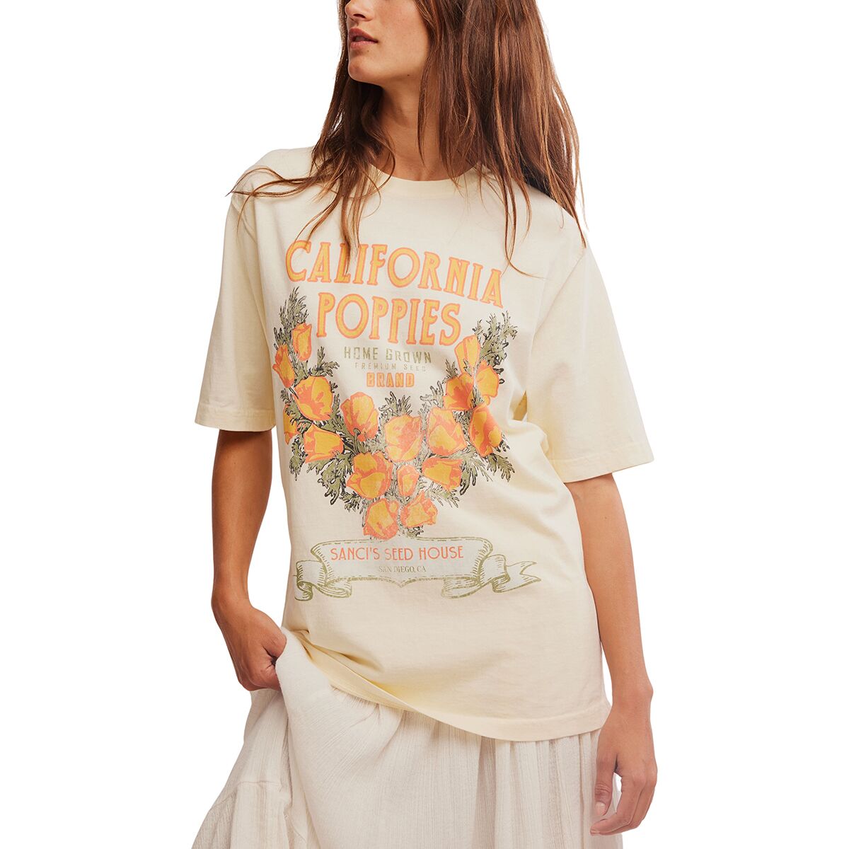 Free People Free People Harvest Vintage Wash T-Shirt - Women's California Poppies, XS