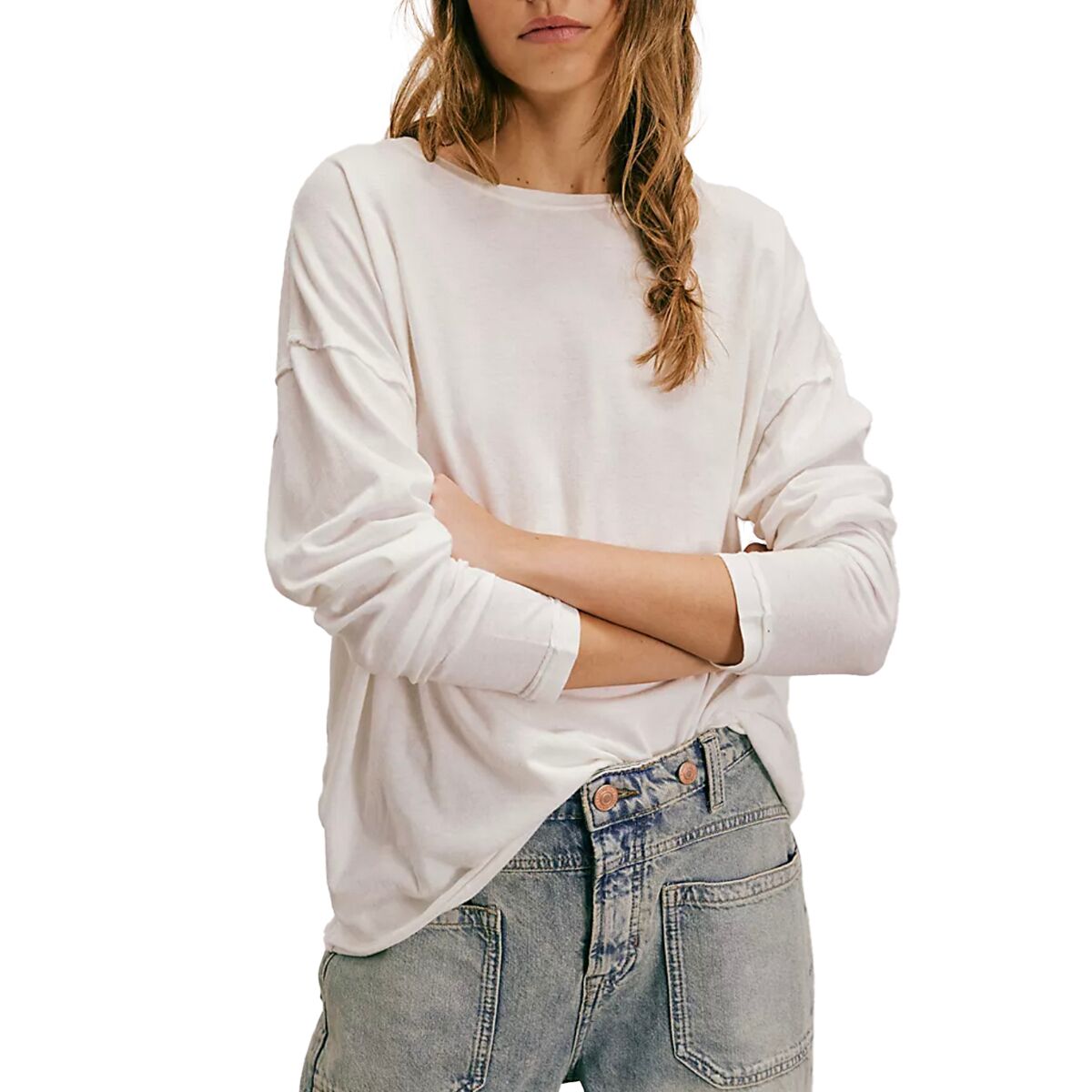 Image of Free People Nina Long-Sleeve T-Shirt - Women's Ivory, L