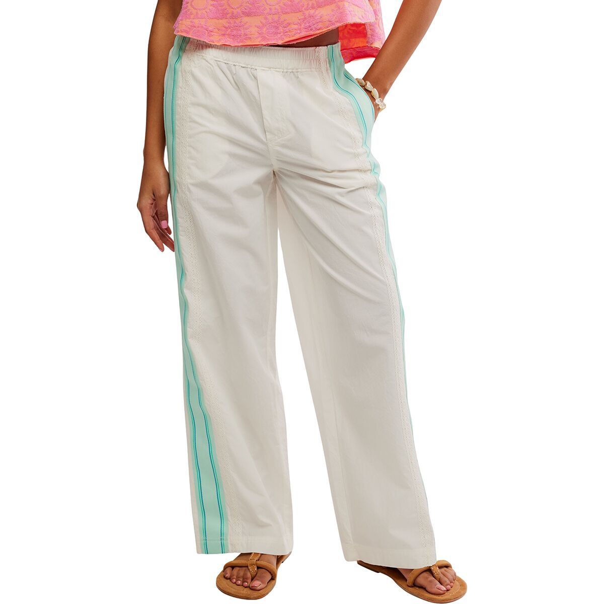 Image of Free People Team Spirit Pull On Pant - Women's Bleached Aqua Combo, M