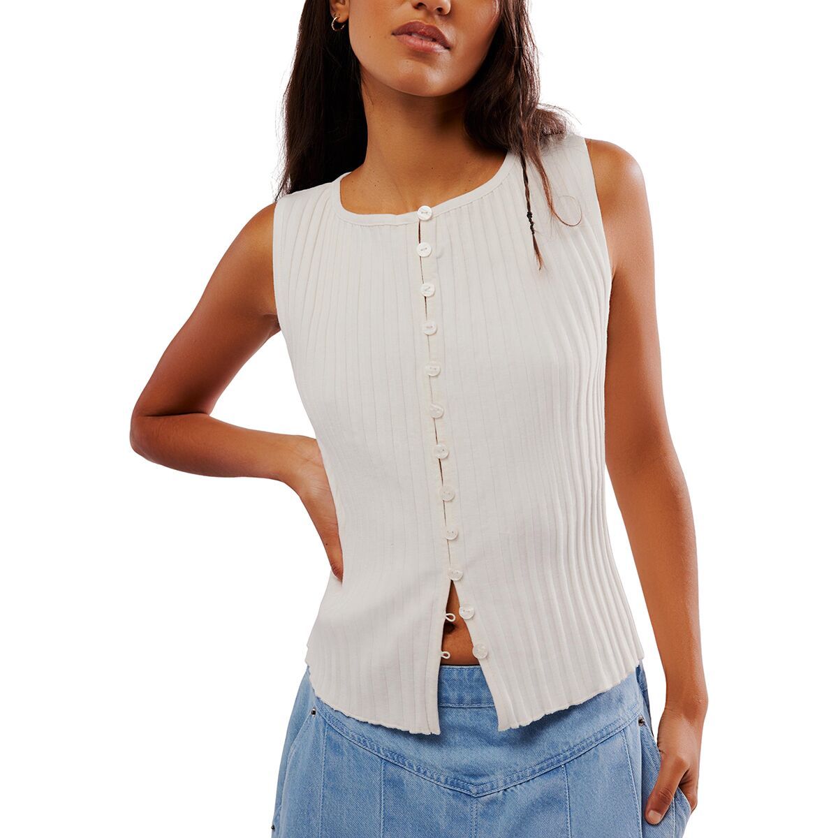 Image of Free People Tilly Vest - Women's Ivory, XL