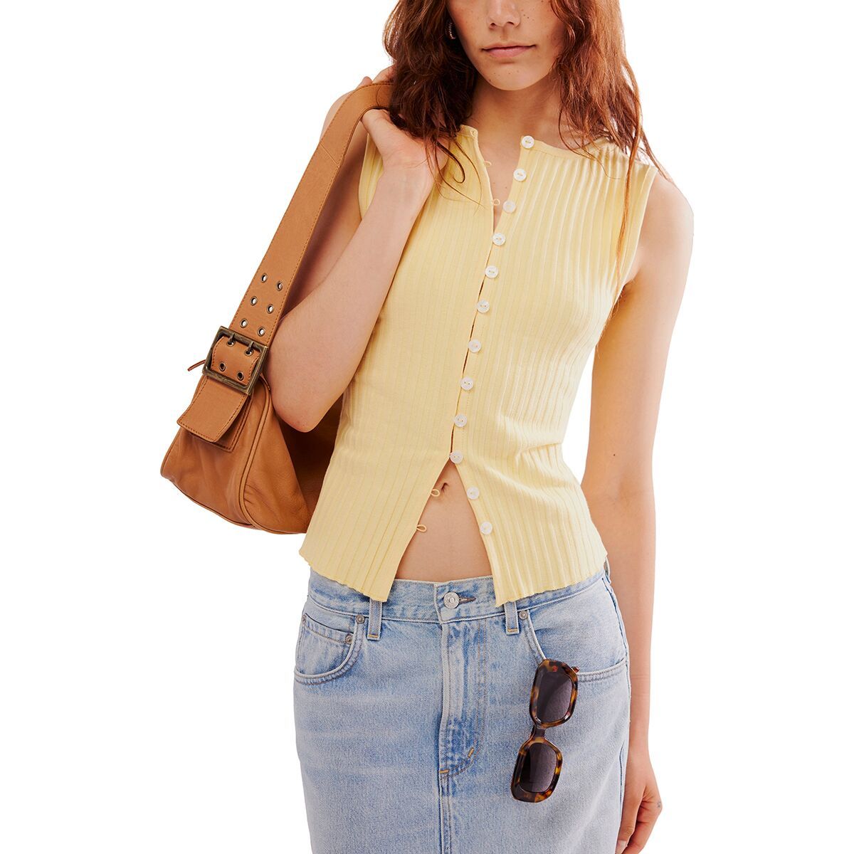Image of Free People Tilly Vest - Women's Mellow Yellow, L