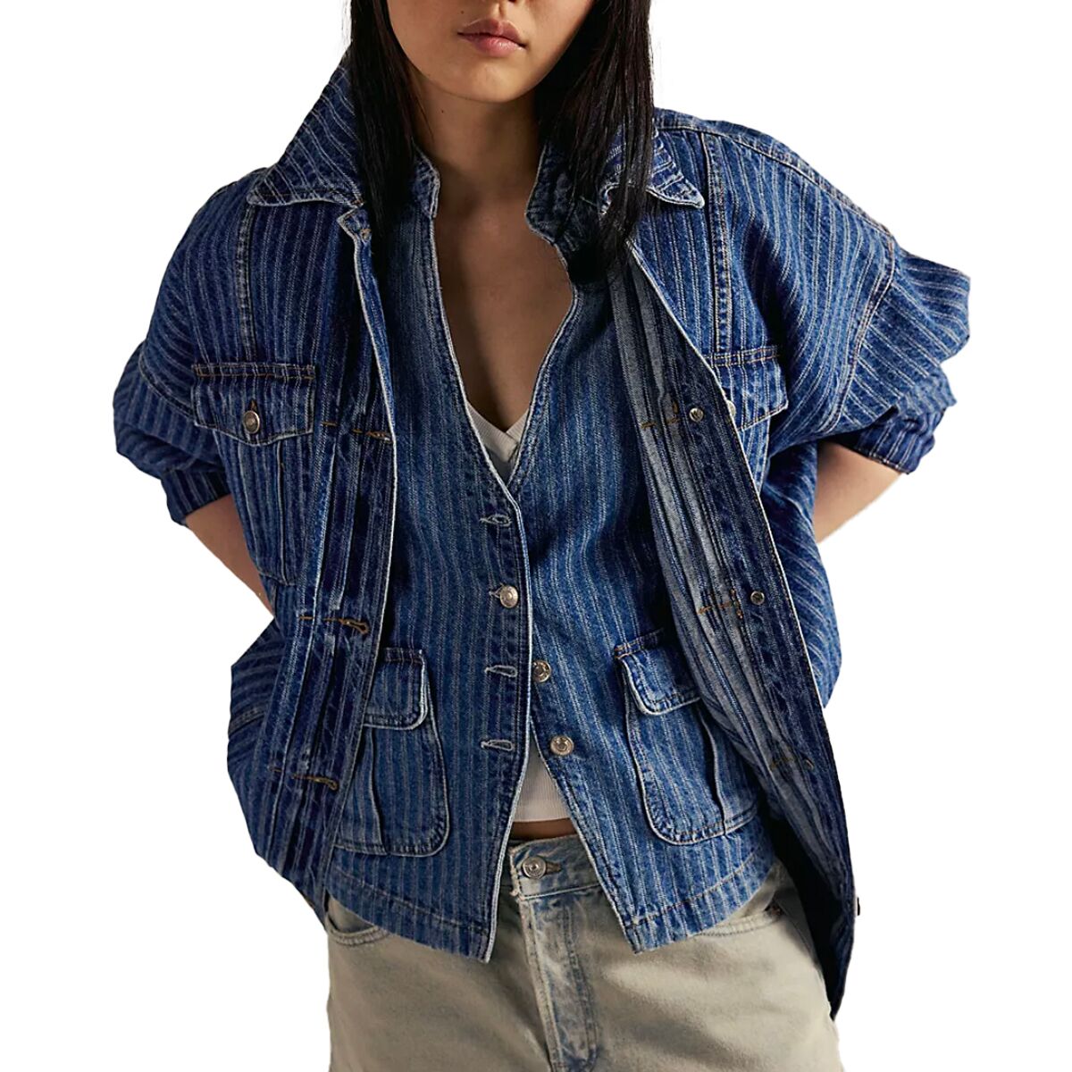 Image of Free People Dunes Shirt Jacket - Women's Blue Abyss, L
