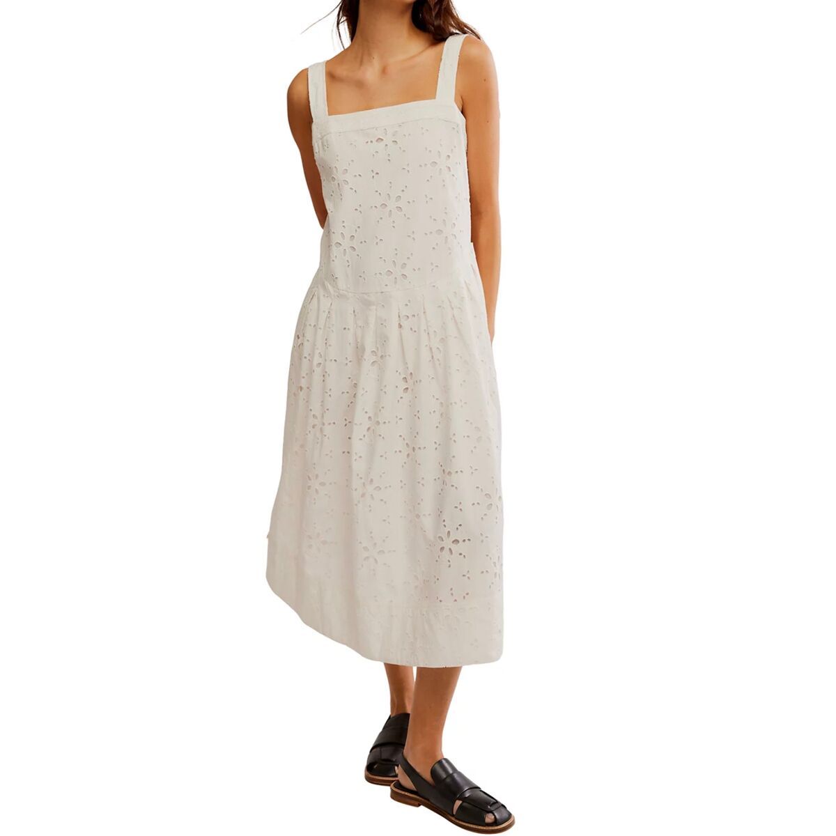 Free People Primavera Eyelet Midi Dress - Women's White, L