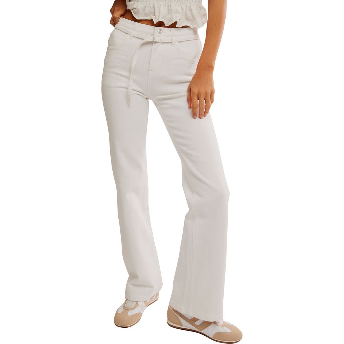 Image of Free People Sabine Slim A Line Jean - Women's Optic White, 32