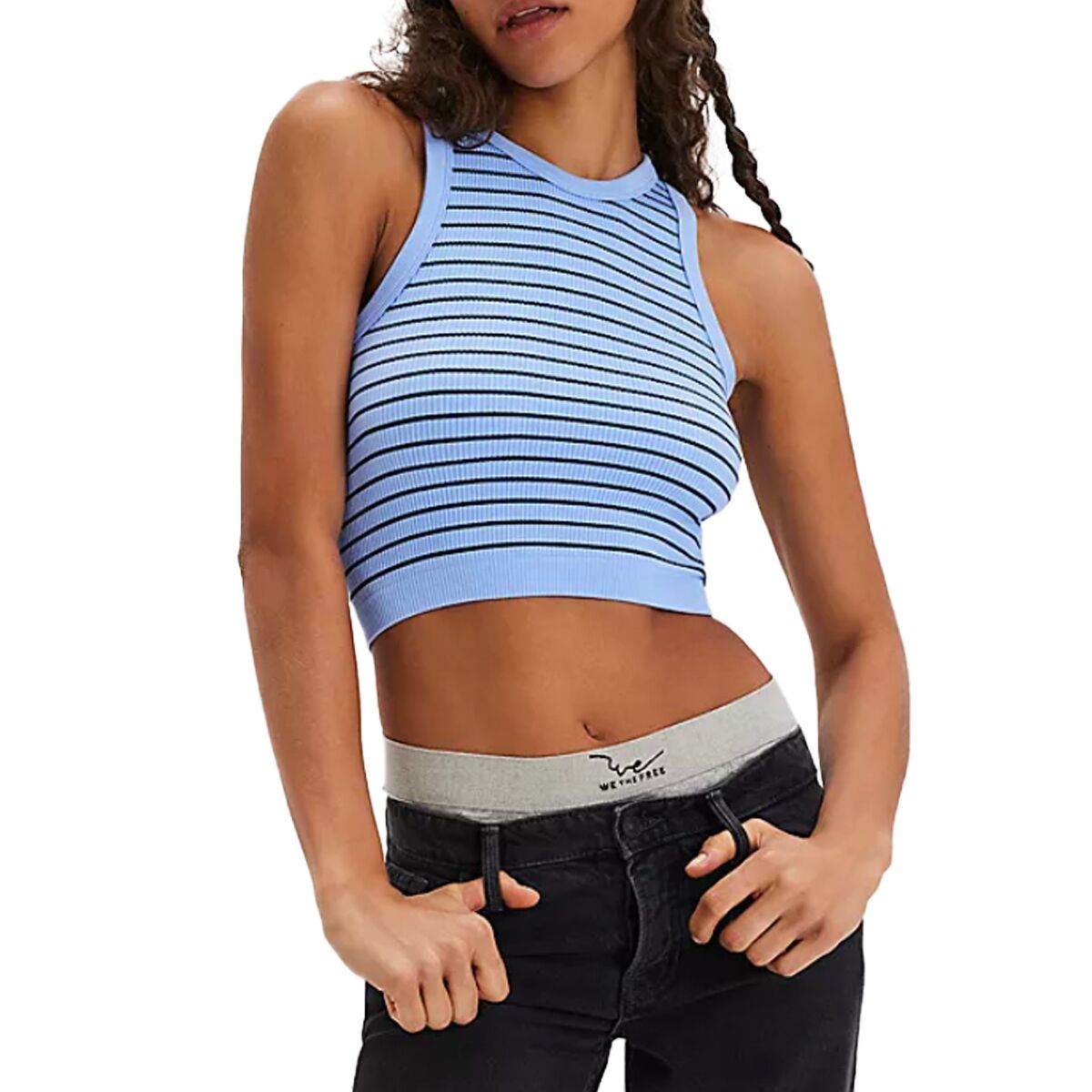 Image of Free People Youre Up Cami - Women's Blue Combo, M/L