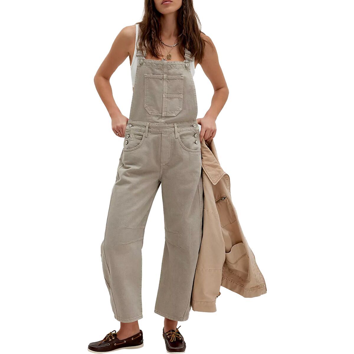 Image of Free People Good Luck Overall - Women's Cobblestone, M
