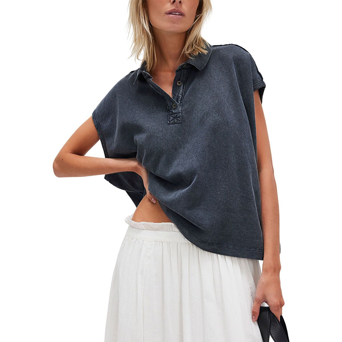 Image of Free People Keep On Polo - Women's Washed Black, S