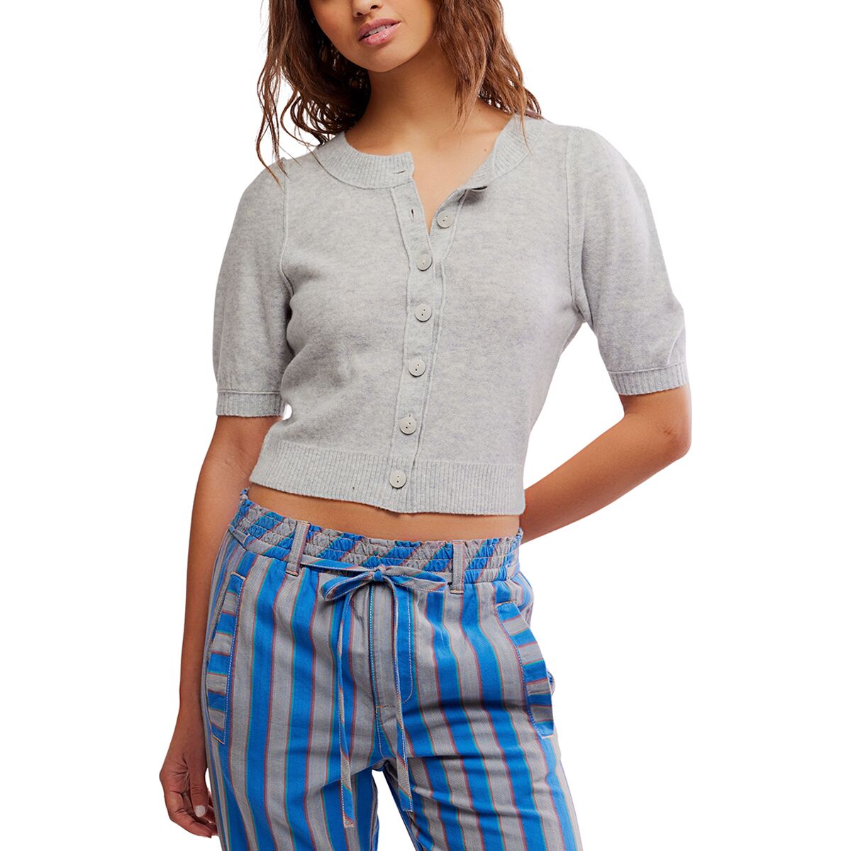 Image of Free People Isla Solid Cardi - Women's Mineral Grey, XS