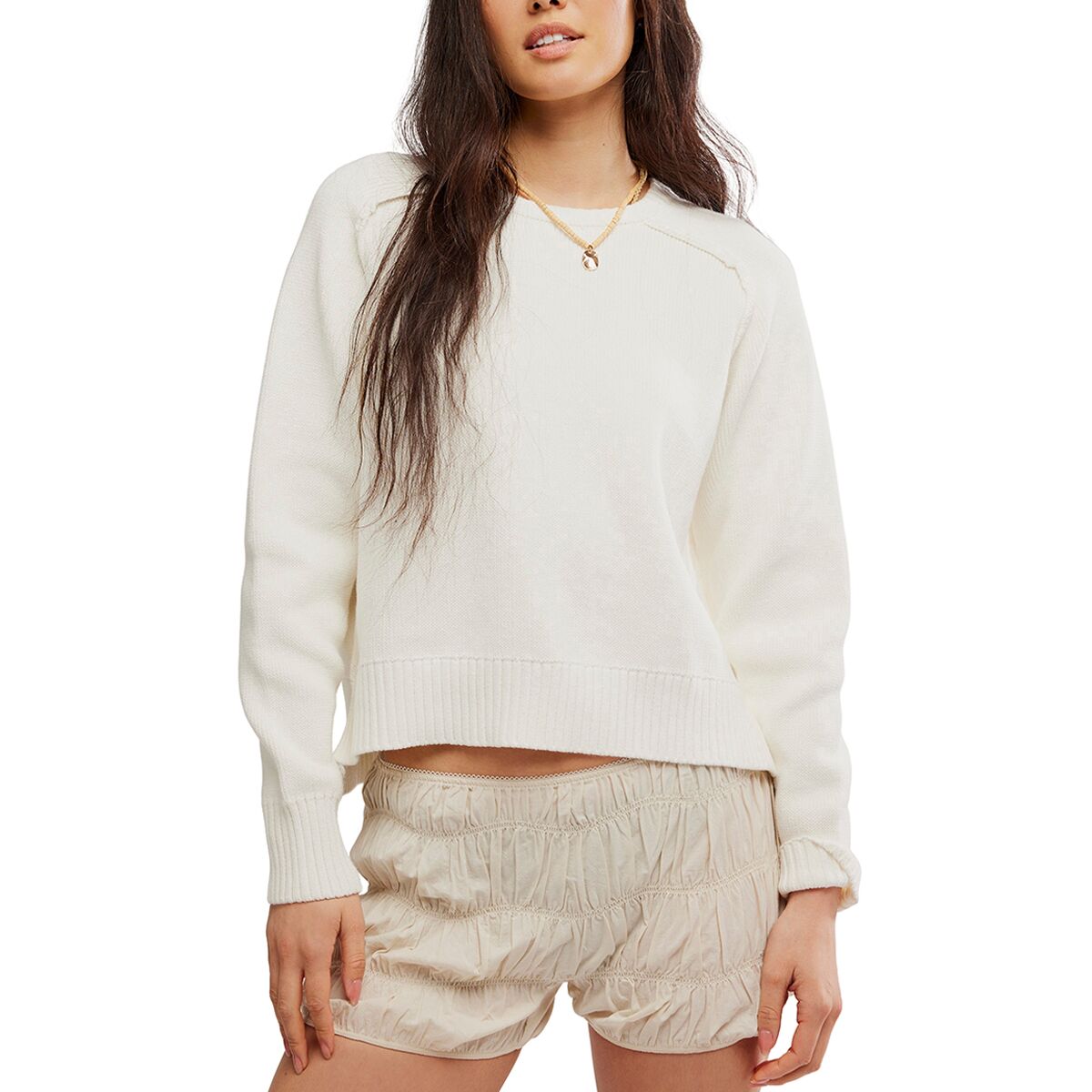 Image of Free People Spring Street Pullover - Women's Optic White, XL