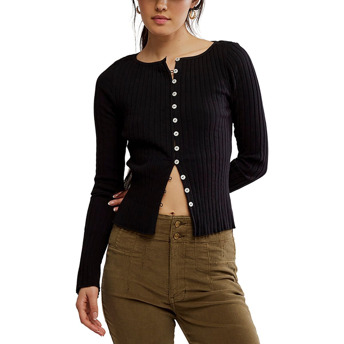 Image of Free People Tilly Long-Sleeve Top - Women's Black, S